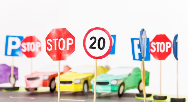 Play,Set,Of,Toy,Speed-limit,And,Stop,Road,Signs